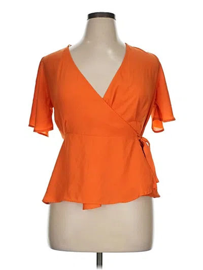 Pre-owned Shinestar Short Sleeve Blouse In Orange
