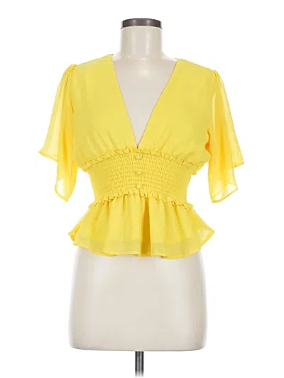 Pre-owned Shinestar Short Sleeve Blouse In Yellow