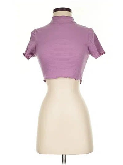 Pre-owned Shinestar Short Sleeve Turtleneck In Purple