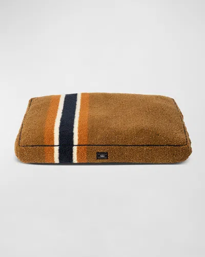 Shinola 40" Striped Sherpa Pet Napper Pillow Bed In Brown