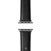 Shinola Aniline Leather 21mm Apple Watch® Watchband In Black/space Grey Plating