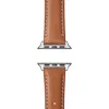 Shinola Aniline Leather 21mm Apple Watch® Watchband In Largo Tan/silver Plating