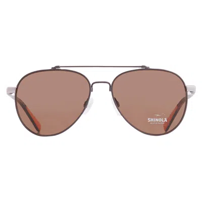 SHINOLA BROWN PILOT UNISEX SUNGLASSES SH2101S 071 56