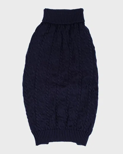 Shinola Cable-knit Pet Jumper In Blue