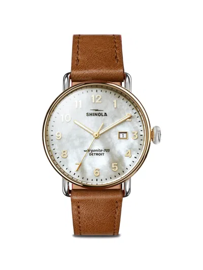 Shinola Canfield 38mm Watch In Brown