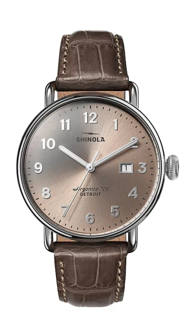 Shinola Canfield 38mm Watch In Brown