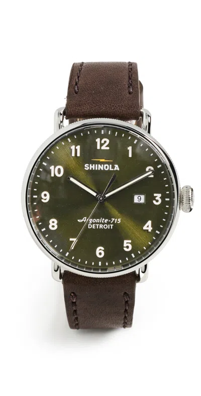 Shinola Canfield 3hd 43mm Watch Dark Olive