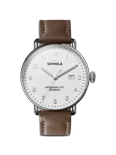 Shinola Canfield 43mm Watch In Brown