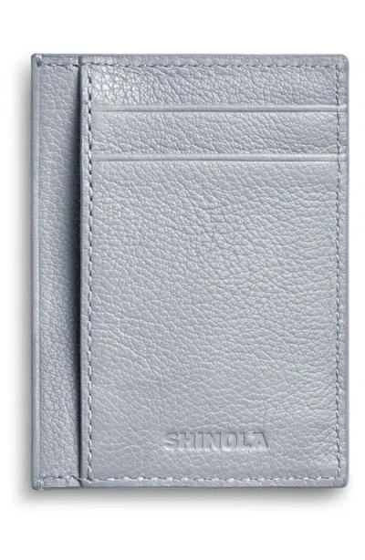 Shinola Canfield Essential Id Pebble Leather Card Holder In Gray