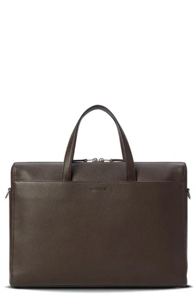 Shinola Canfield Essential Pebbled Leather Briefcase In Pink