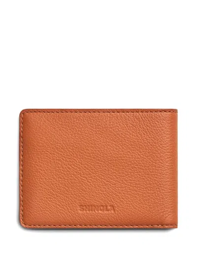 Shinola Canfield Id Bifold Wallet In Orange