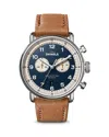 Shinola Canfield Model C56 2 Eye Chrono 43mm In Blue/brown
