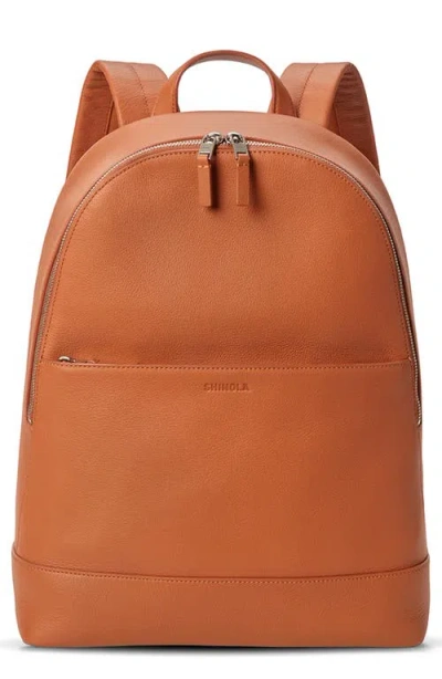 Shinola Canfield Pebble Leather Backpack In Brown