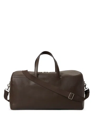 Shinola Canfield Pebbled Leather Holdalls Bag In Brown