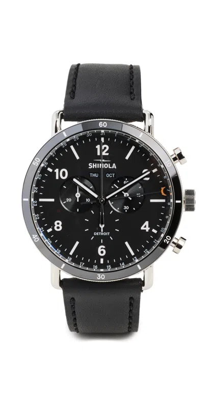 Shinola Canfield Sport 45mm Chronograph Watch Black