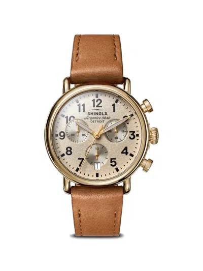 Shinola Chronograph 45mm Watch In Brown