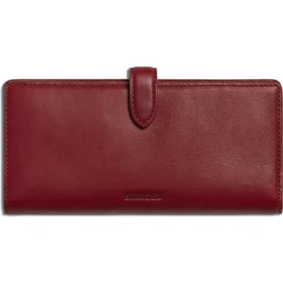 Shinola Continental Leather Snap Wallet In Red