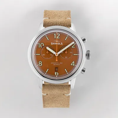 Pre-owned Shinola Detriot Men's The Traveler S0120250984 2 Eye Chronograph Watch $850