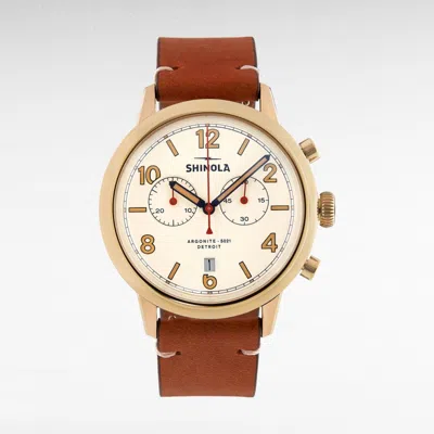 Pre-owned Shinola Detroit Men's The Traveler S0120245784 2 Eye Chronograph Watch 42mm $895