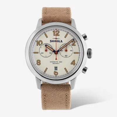 Shinola Detroit Men's The Traveler S0120245785 2 Eye Chronograph Watch In Black