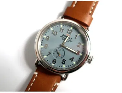 Pre-owned Shinola Detroit The Runwell Leather Strap Watch 41mm 00214k04 Usa Made