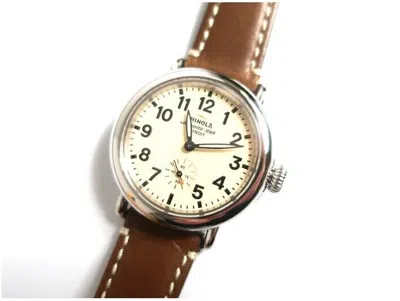 Pre-owned Shinola Detroit The Runwell Leather Strap Watch 41mm 00218k01 Usa Made