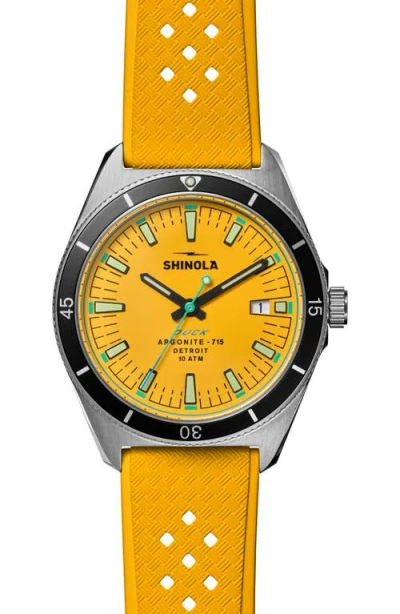 Shinola Duck 3hd 40mm Watch In Yellow