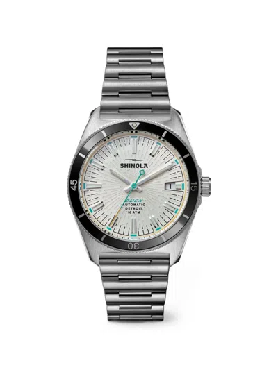 Shinola Duck 38mm Watch In Silver