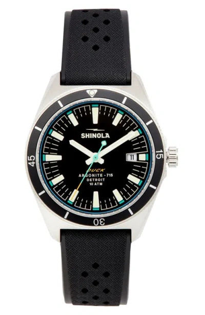 SHINOLA SHINOLA DUCK RUBBER STRAP WATCH, 40MM