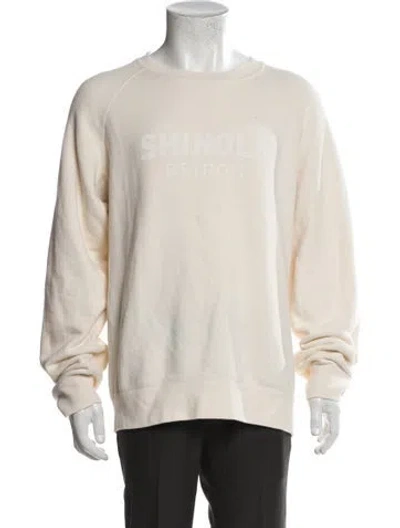 Pre-owned Shinola Graphic Print Crew Neck Sweatshirt In Neutral