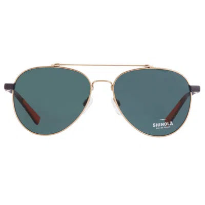 Shinola Green Pilot Unisex Sunglasses Sh2101s 718 56 In Gold