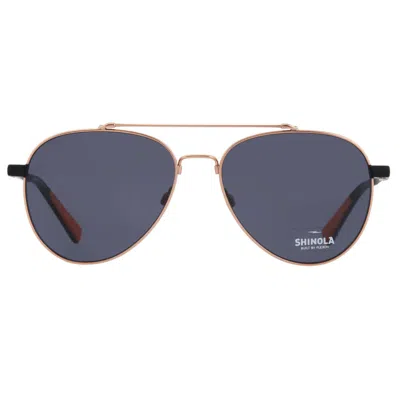 Shinola Grey Pilot Unisex Sunglasses Sh2101s 784 56 In Gold