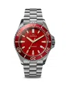 Shinola Lava Lake Monster Watch, 43mm In Red/silver