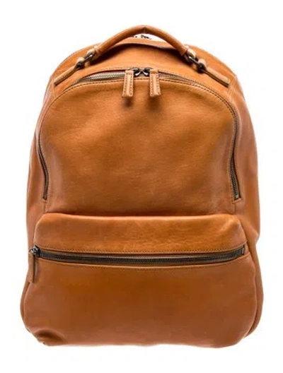 Pre-owned Shinola Leather Backpack In Brown