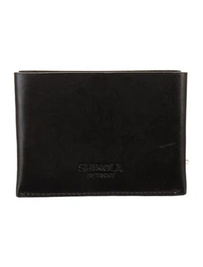 Pre-owned Shinola Leather Bifold Wallet In Black