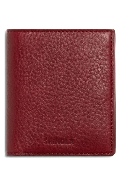 Shinola Leather Bifold Wallet In Red