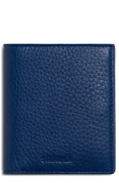 Shinola Leather Bifold Wallet In Blue