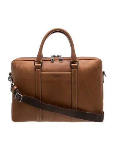 Pre-owned Shinola Leather Briefcase In Brown