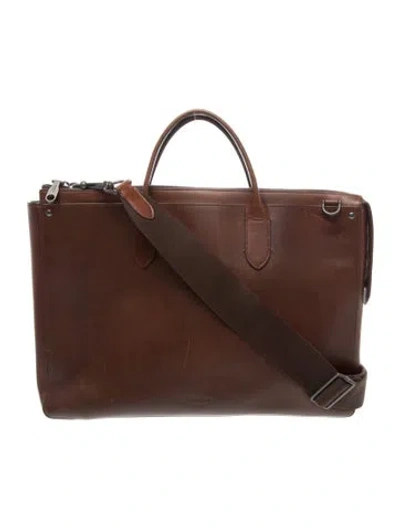 Pre-owned Shinola Leather Briefcase In Brown