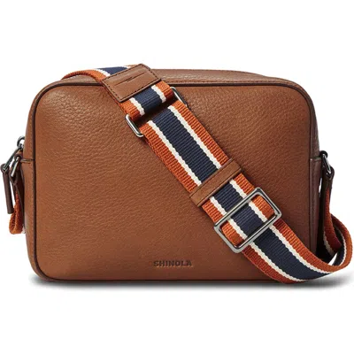 Shinola Leather Camera Crossbody Bag In Brown
