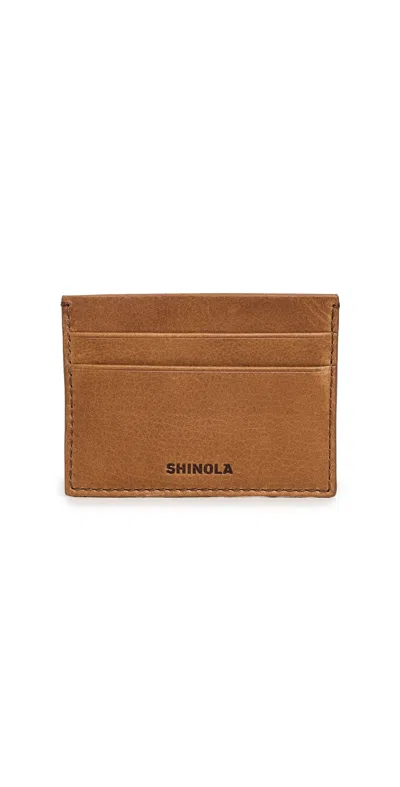 Shinola Leather Card Case Tan