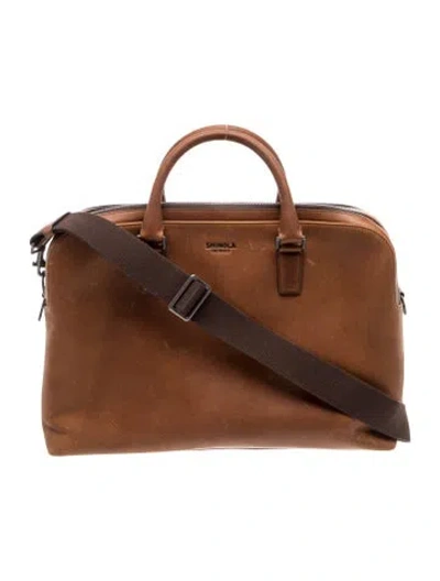 Pre-owned Shinola Leather Crossbody Bag In Brown