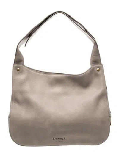 Pre-owned Shinola Leather Hobo In Gray