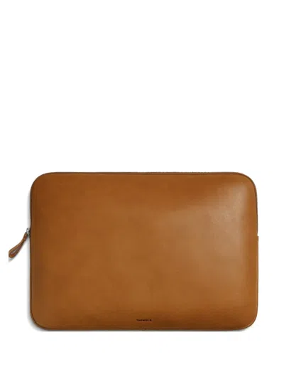 Shinola Leather Laptop Bag In Blue