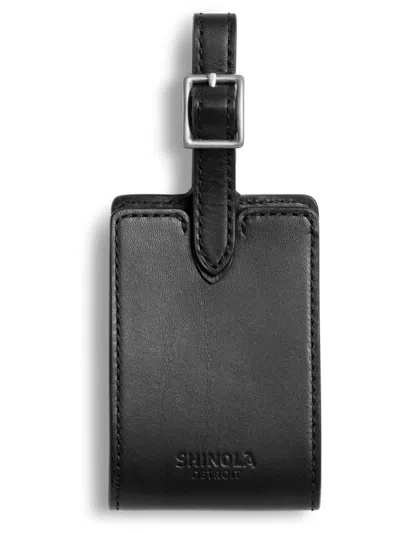 Shinola Leather Luggage Tag In Black