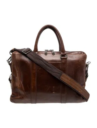 Pre-owned Shinola Leather Messenger Bag In Brown