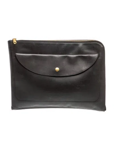 Pre-owned Shinola Leather Portfolio In Black