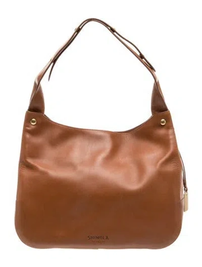 Pre-owned Shinola Leather Shoulder Bag In Brown