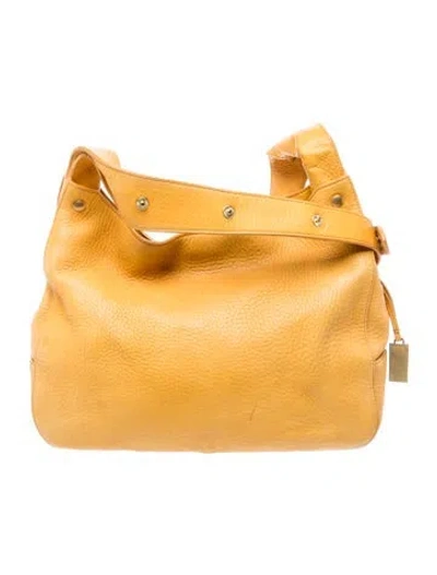 Pre-owned Shinola Leather Shoulder Bag In Yellow