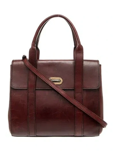 Pre-owned Shinola Leather Top Handle Bag In Burgundy